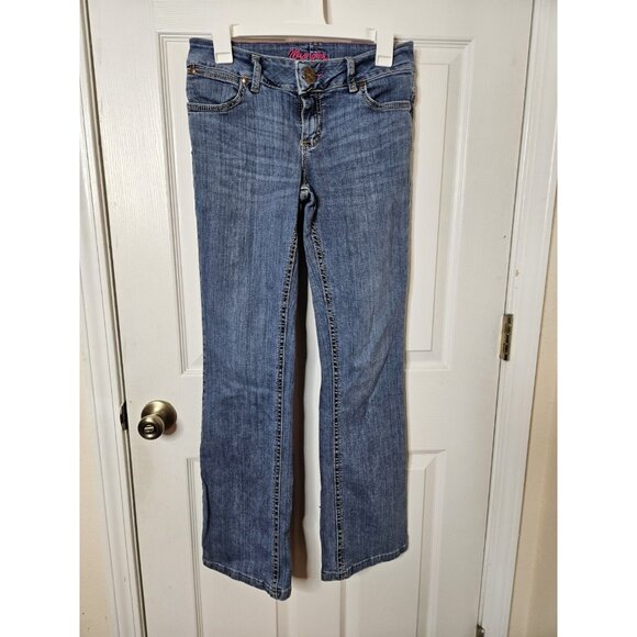 Wrangler Cowgirl Cut Jeans Womens 3/4x31 Blue Bootcut Denim Western - Picture 1 of 9